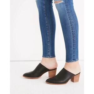 Madewell Black Leather The Harper Mule Sz 6.5